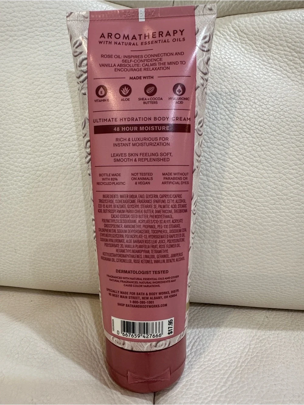 Bath and Body Works Rose Vanilla  Wash, Lotion and Cream 3 Pieces Set Full Size